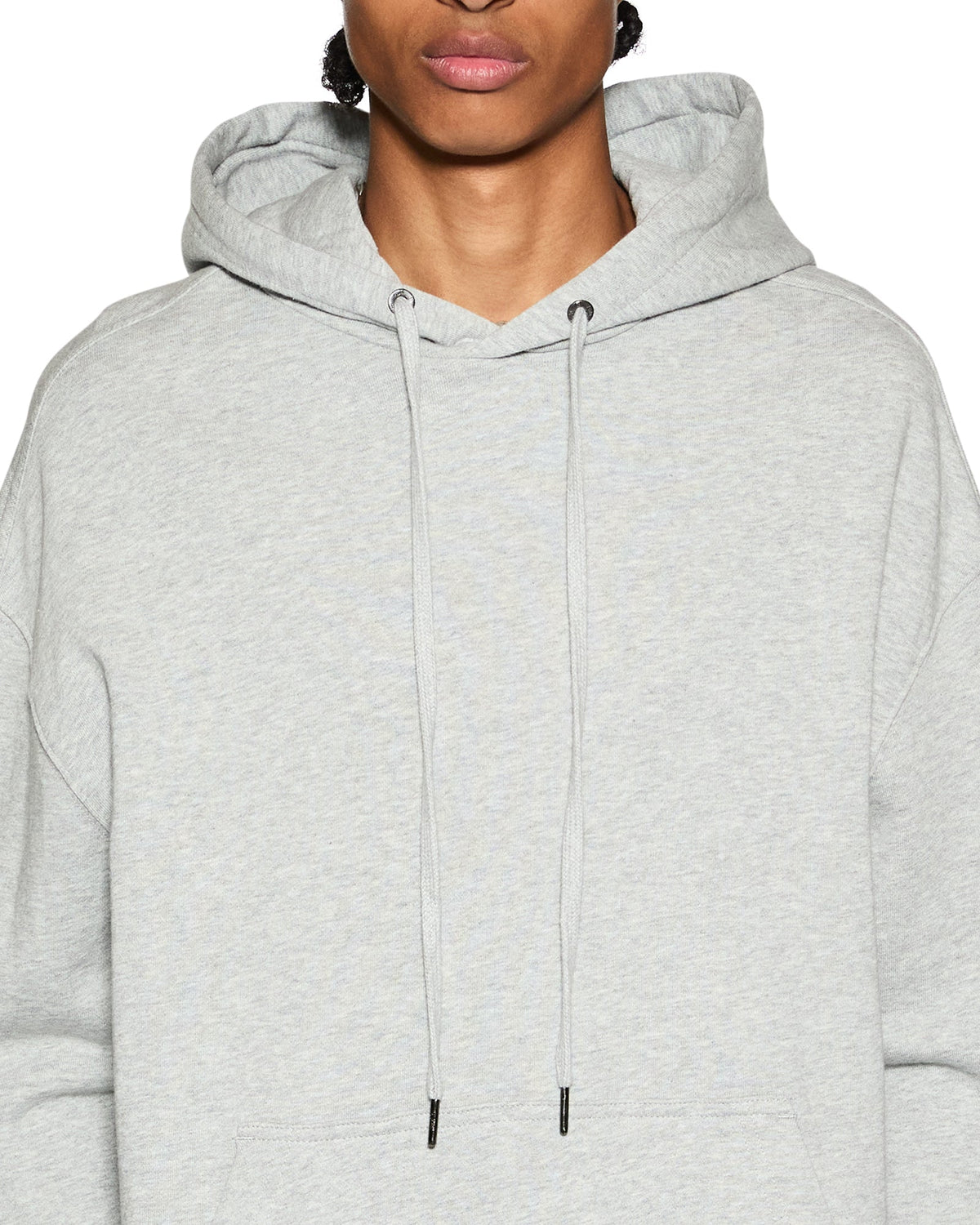 Mens 4 X 4 Biggie Hoodie Grey Marle Oversized Fleece - Grey