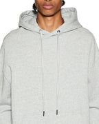 Mens 4 X 4 Biggie Hoodie Grey Marle Oversized Fleece - Grey
