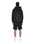 Mens 4 X 4 Biggie Hoodie Jet Black Oversized Fleece - Black