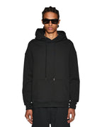 Mens 4 X 4 Biggie Hoodie Jet Black Oversized Fleece - Black