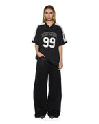 Womens 99 Ss Jersey Black Baggy Tees - Black