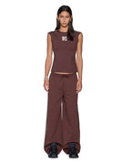 Womens 99 Ss Slim Open Back Tee Mocha Slim Tees - Brown