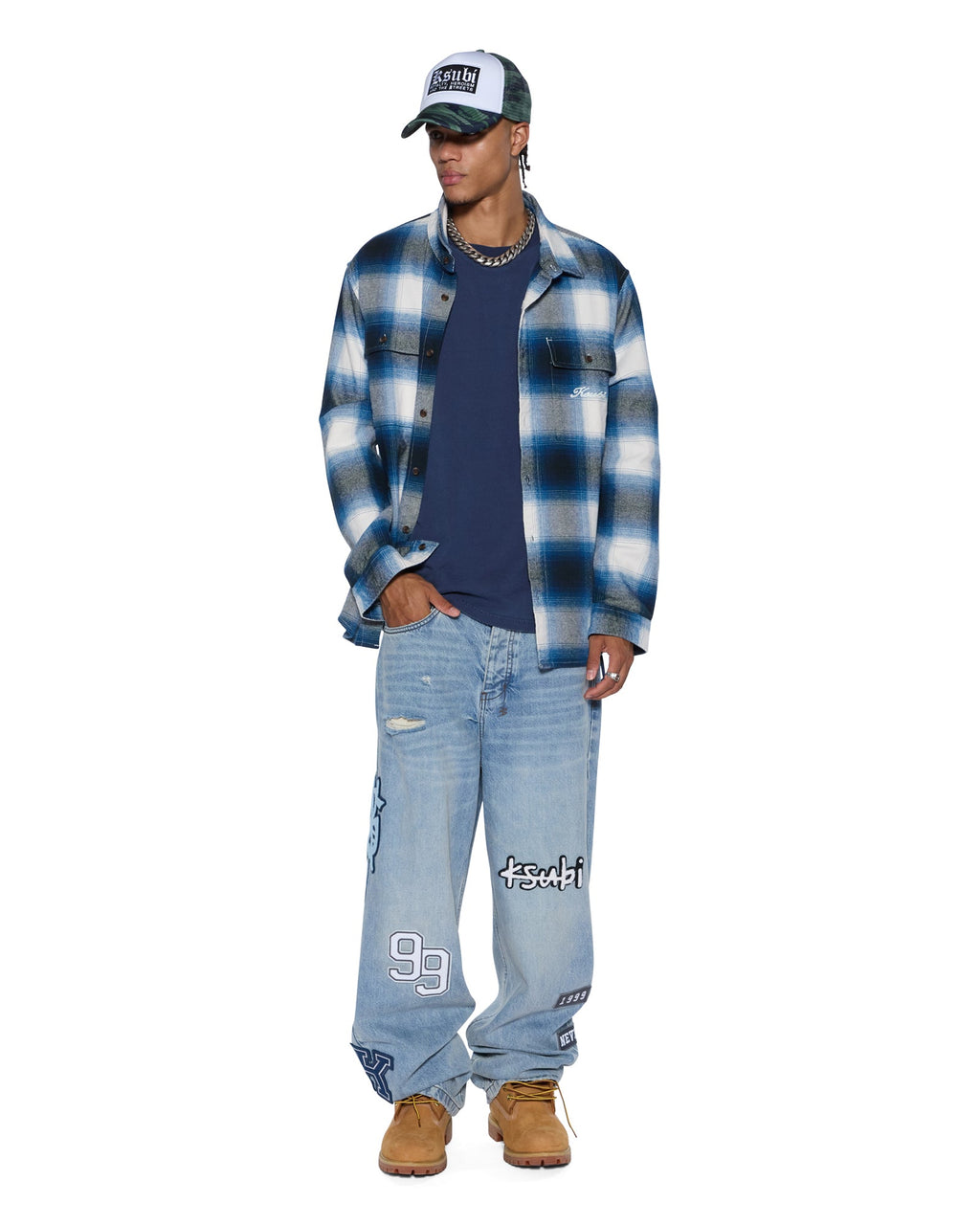 Mens All Day Biggie Cut Off Tee Deep Oversized Tees - Navy