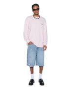 Mens Allday Biggie Ls Tee Ice Quartz Oversized Tees - Pink