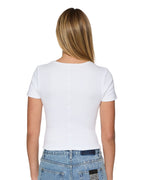 Womens Arise Ss Tee White Fitted Tees - White