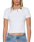Womens Arise Ss Tee White Fitted Tees - White