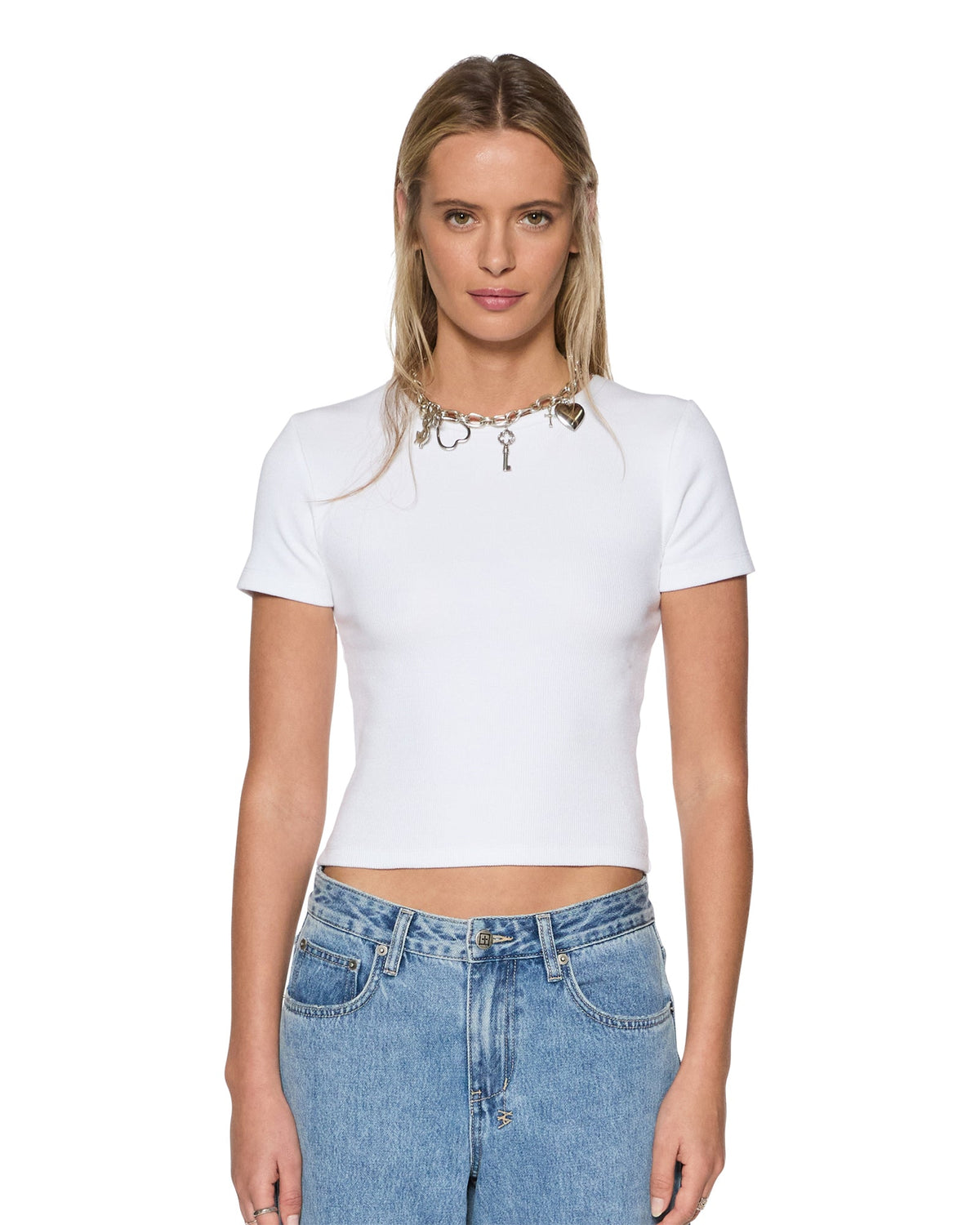 Womens Arise Ss Tee White Fitted Tees - White