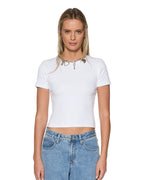Womens Arise Ss Tee White Fitted Tees - White