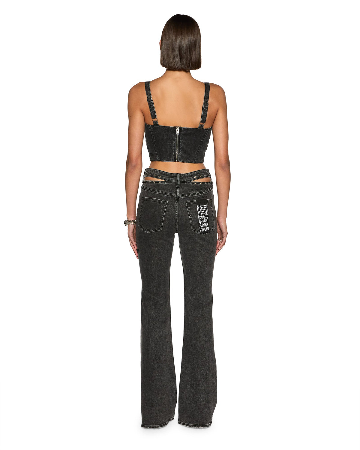 Womens Dauphine Bustier Shadow Fitted Fashion Tops - Black