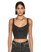 Womens Dauphine Bustier Shadow Fitted Fashion Tops - Black