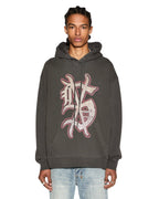 Mens Dug Out Biggie Hoodie Faded Black Oversized Fleece - Black