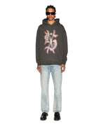 Mens Dug Out Biggie Hoodie Faded Black Oversized Fleece - Black