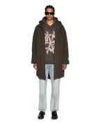 Mens Dug Out Biggie Hoodie Faded Black Oversized Fleece - Black