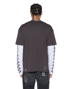 Mens Engine Ls Layer Tee Faded Black Regular Tees - Black