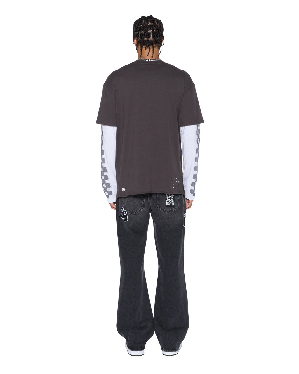 Mens Engine Ls Layer Tee Faded Black Regular Tees - Black