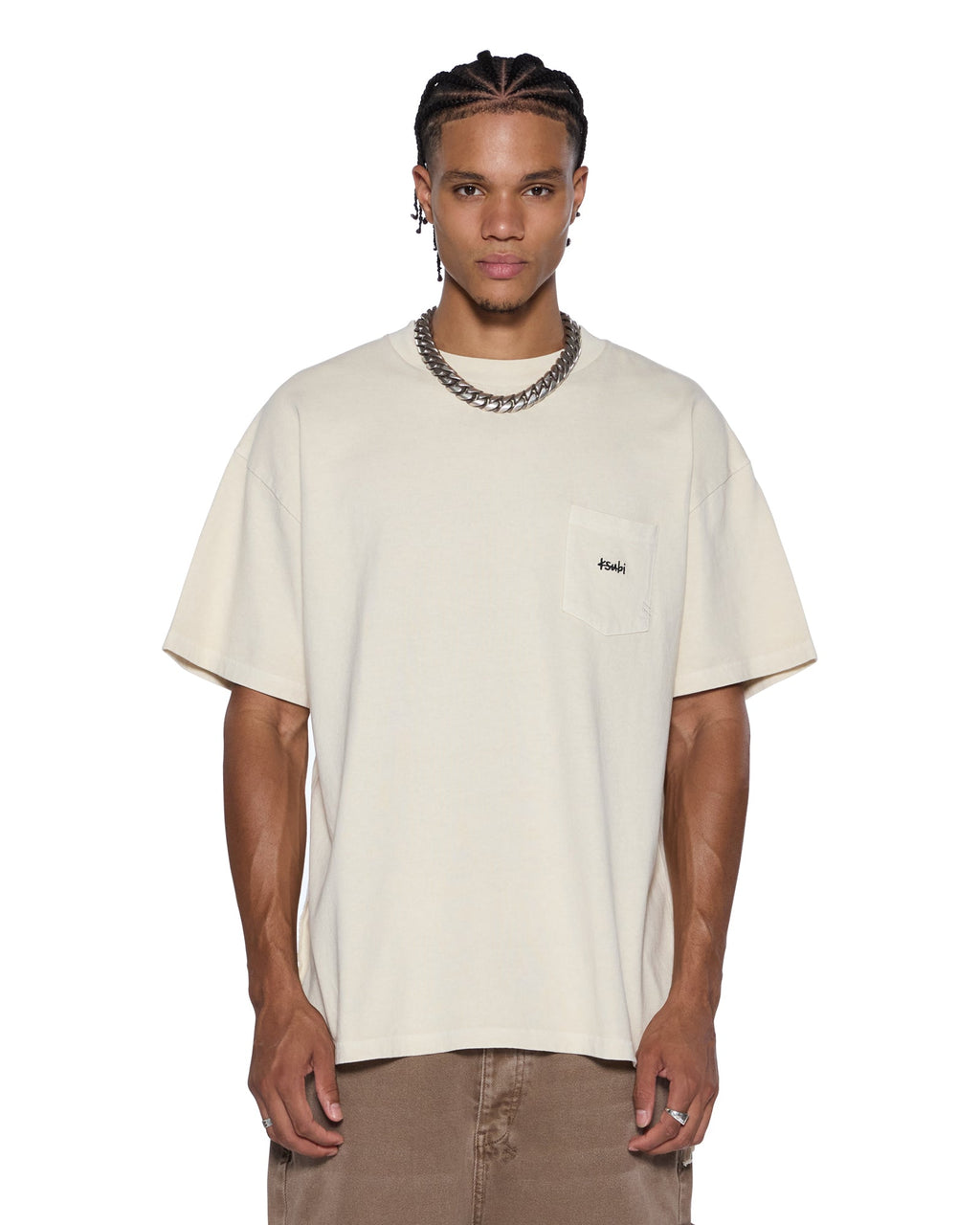 Mens Est Ekcess Pocket Ss Tee Desert Oversized Tees - Tan