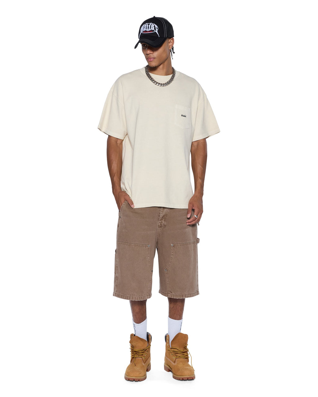 Mens Est Ekcess Pocket Ss Tee Desert Oversized Tees - Tan