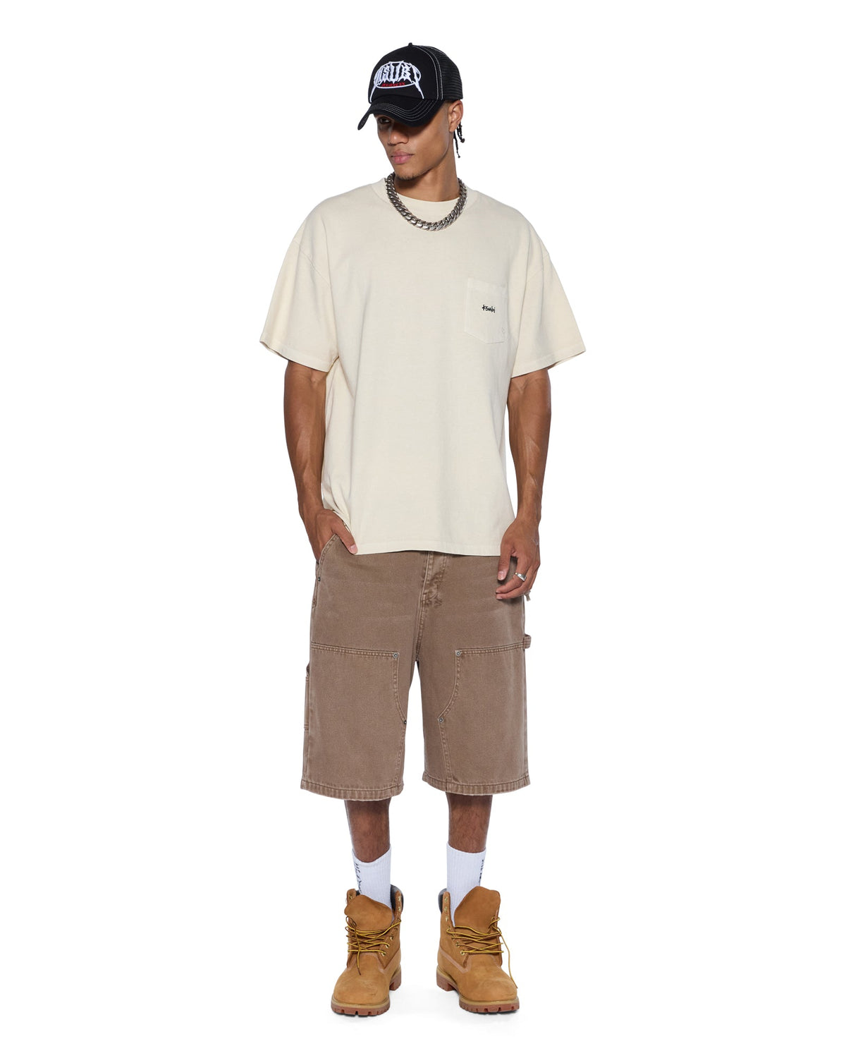 Mens Est Ekcess Pocket Ss Tee Desert Oversized Tees - Tan