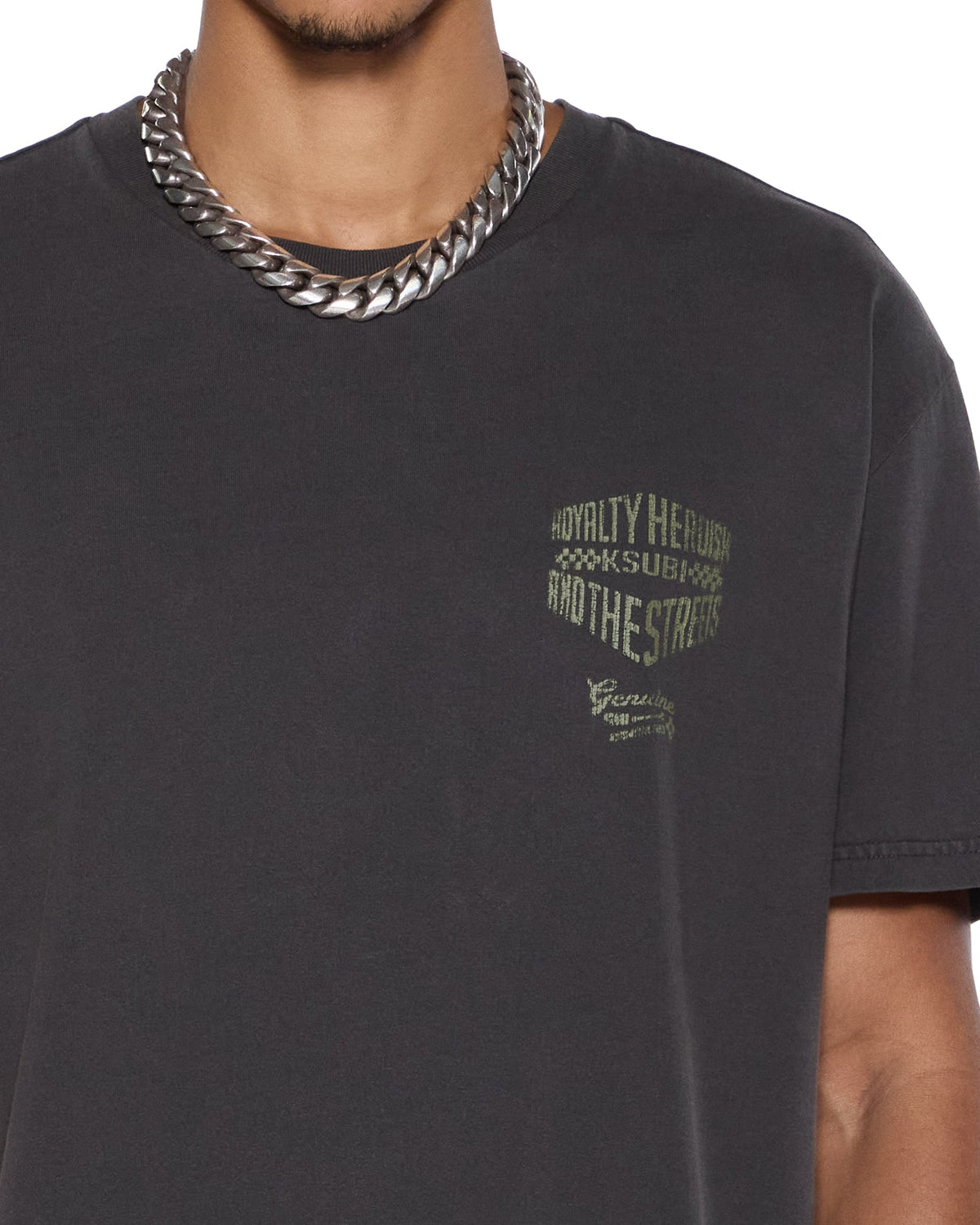 Mens Garage Biggie Ss Tee Faded Black Oversized Tees - Black