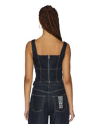 Womens Hera Bustier Zenith Pop Fitted Fashion Tops - Denim