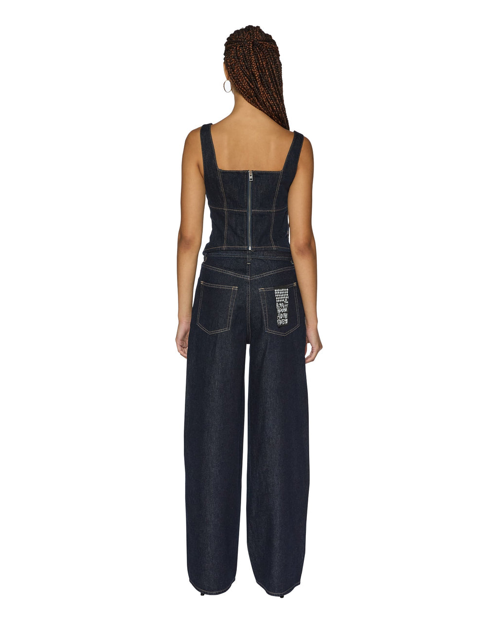 Womens Hera Bustier Zenith Pop Fitted Fashion Tops - Denim