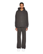 Mens Inverted Biggie Hoodie Faded Black Oversized Fleece - Black