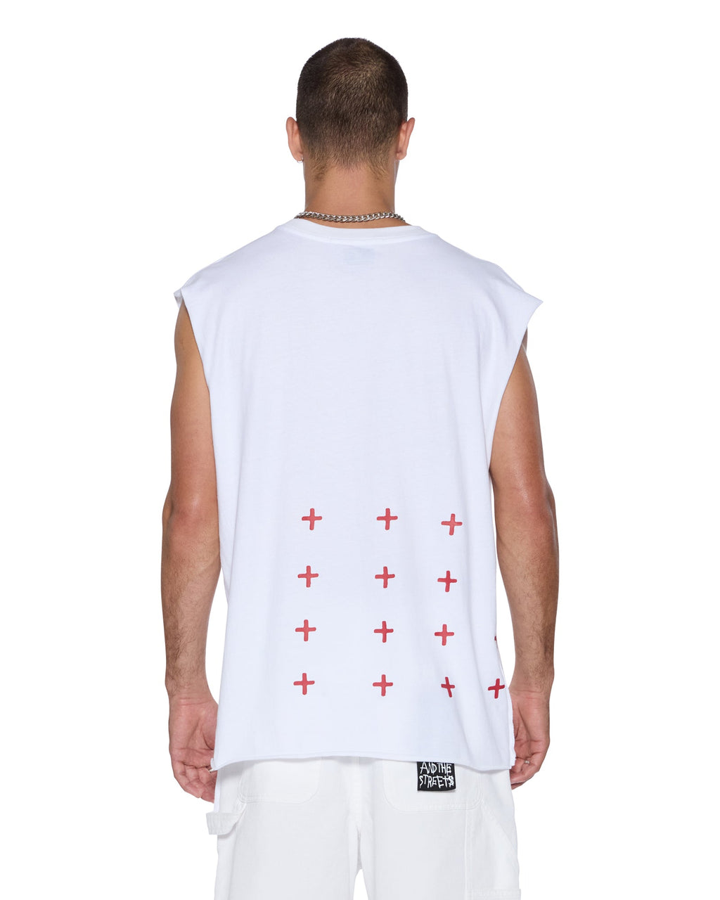Mens Kingdom Cut Off Biggie Tee White Oversized Tees - White