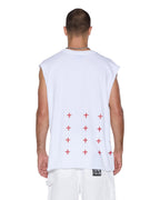 Mens Kingdom Cut Off Biggie Tee White Oversized Tees - White