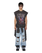 Mens Maxx Bunker Blue Trashed Baggy Denim Jeans - Denim
