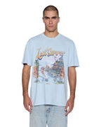 Mens Last Summer Biggie Ss Tee Blue Mist Oversized Tees - Blue