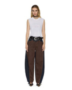 Womens Barrel Jean Original Spliced Barrel Leg Denim Jeans - Denim