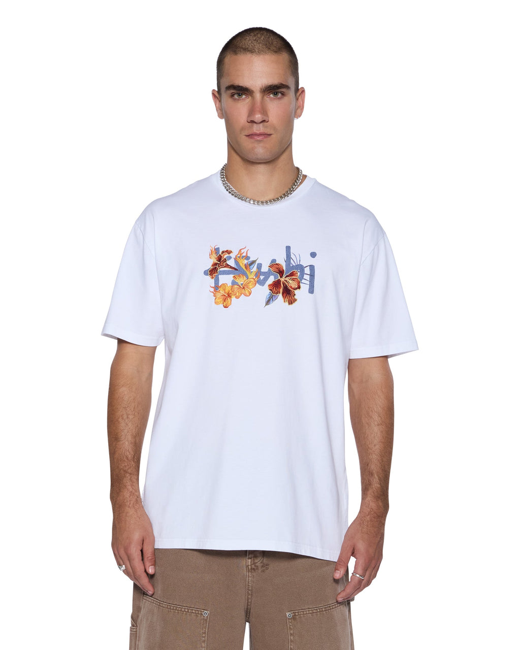 Mens Romeo Biggie Ss Tee Tru White Oversized Tees - White