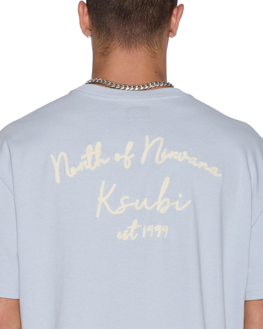 Mens Salud Biggie Ss Tee Blue Mist Oversized Tees - Blue
