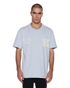 Mens Salud Biggie Ss Tee Blue Mist Oversized Tees - Blue