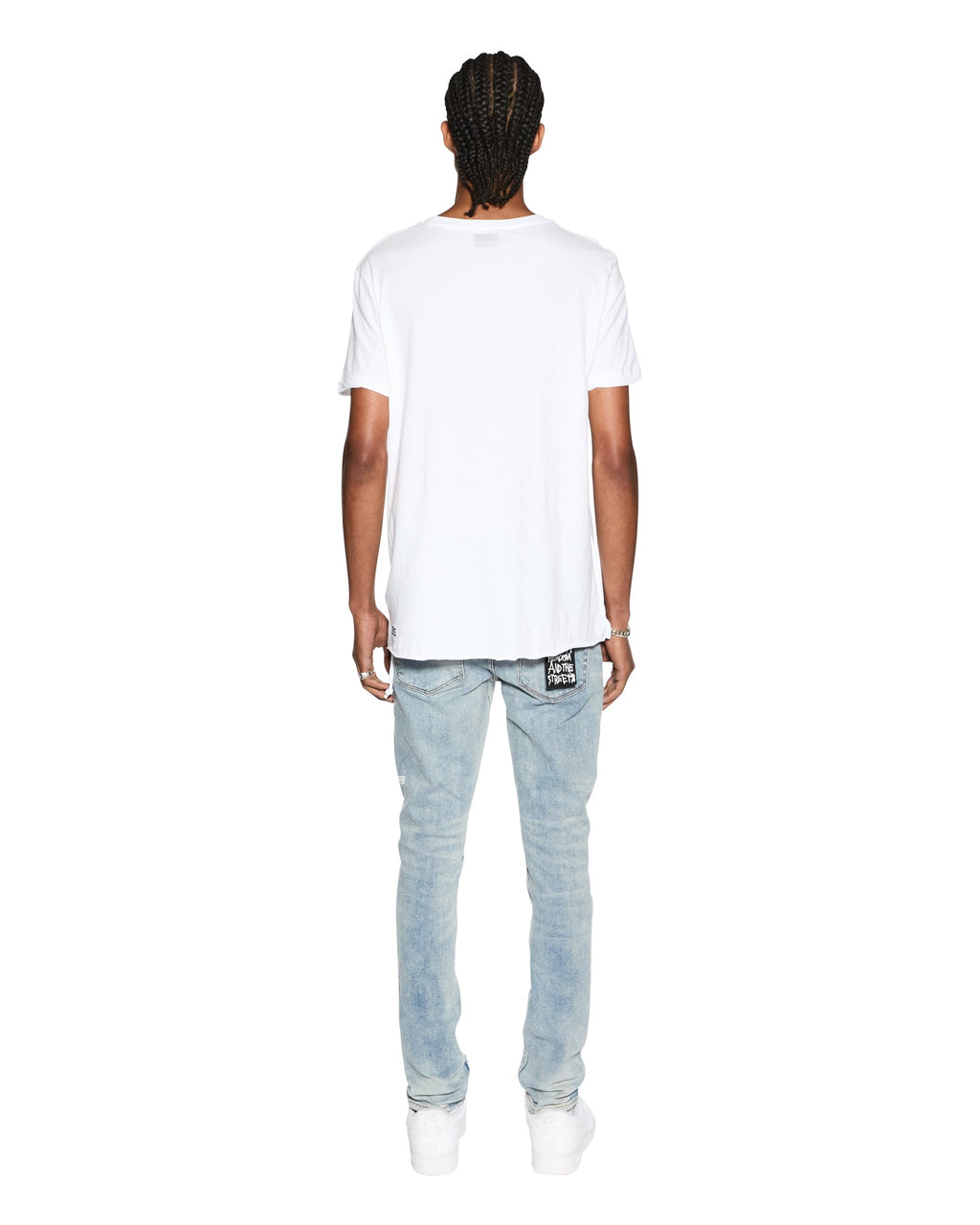 Mens Seeing Lines Ss Tee White Fitted Tees - White