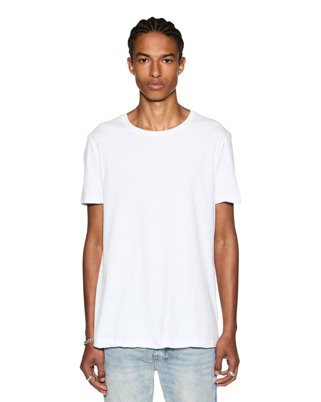 Mens Seeing Lines Ss Tee White Fitted Tees - White