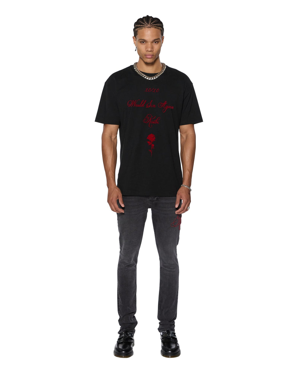 Mens Van Winkle Black Rokk Skinny Denim Jeans - Black