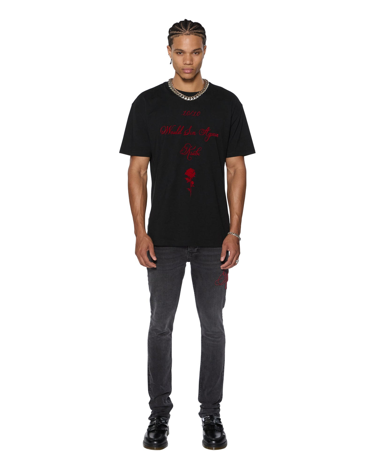 Mens Van Winkle Black Rokk Skinny Denim Jeans - Black