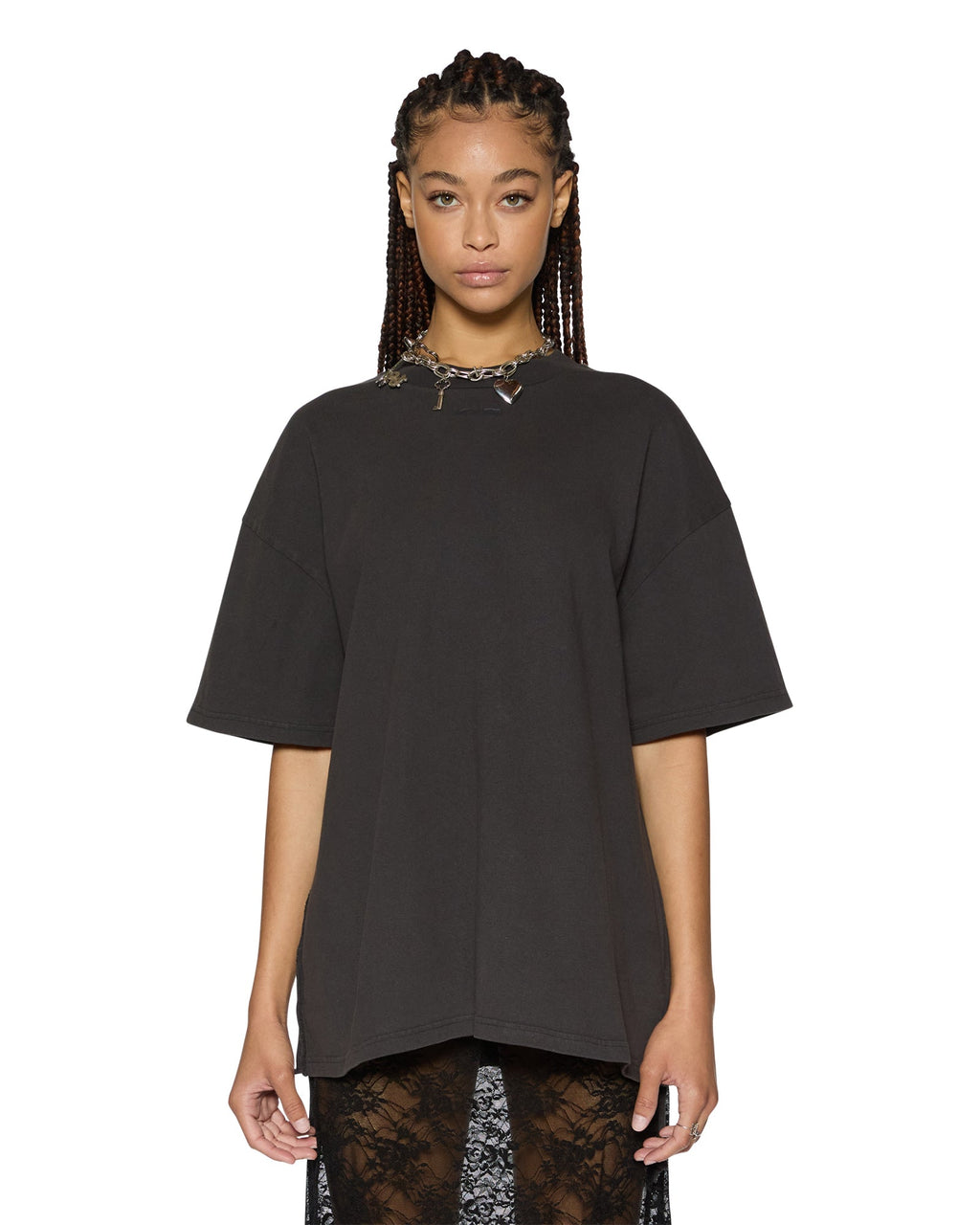 Womens Sott Boyfriend Tee Black Oversized Tees - Black