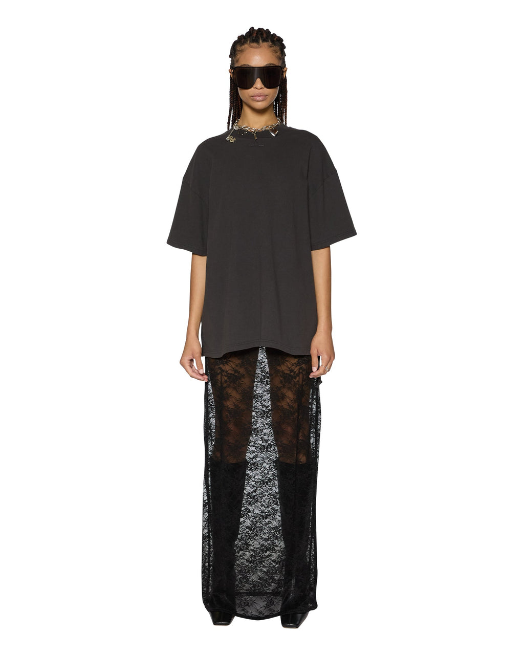 Womens Sott Boyfriend Tee Black Oversized Tees - Black
