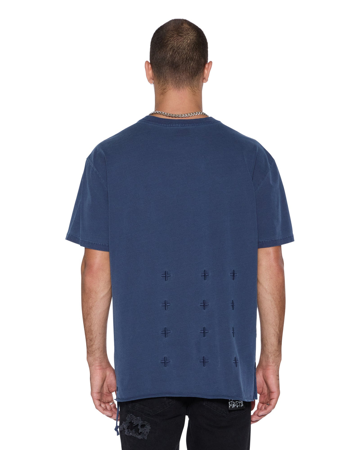 Mens Stitch Up Biggie Ss Tee Deep Oversized Tees - Navy
