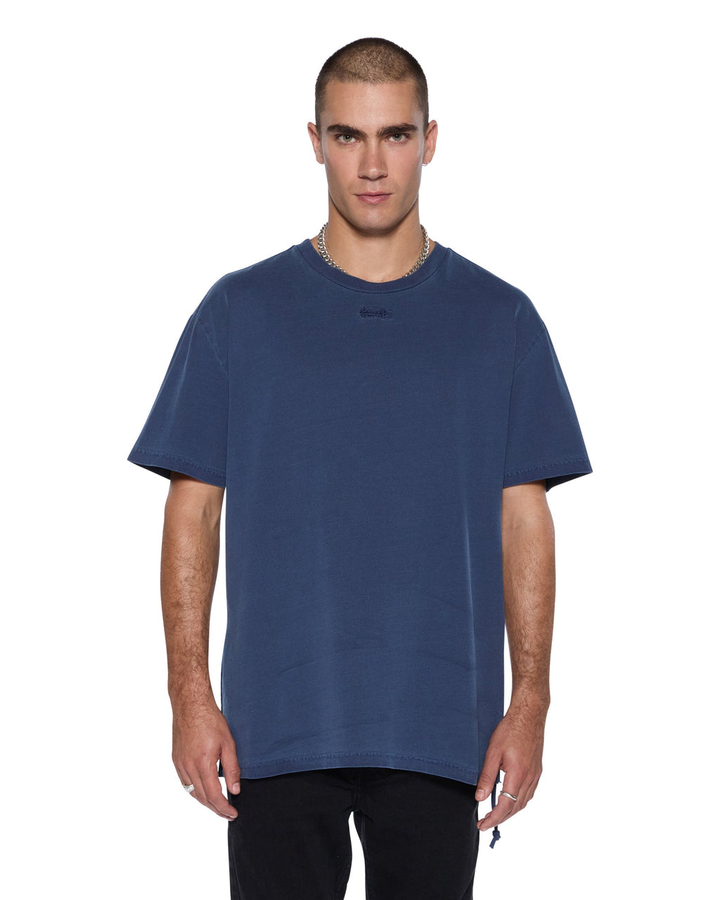 Mens Stitch Up Biggie Ss Tee Deep Oversized Tees - Navy
