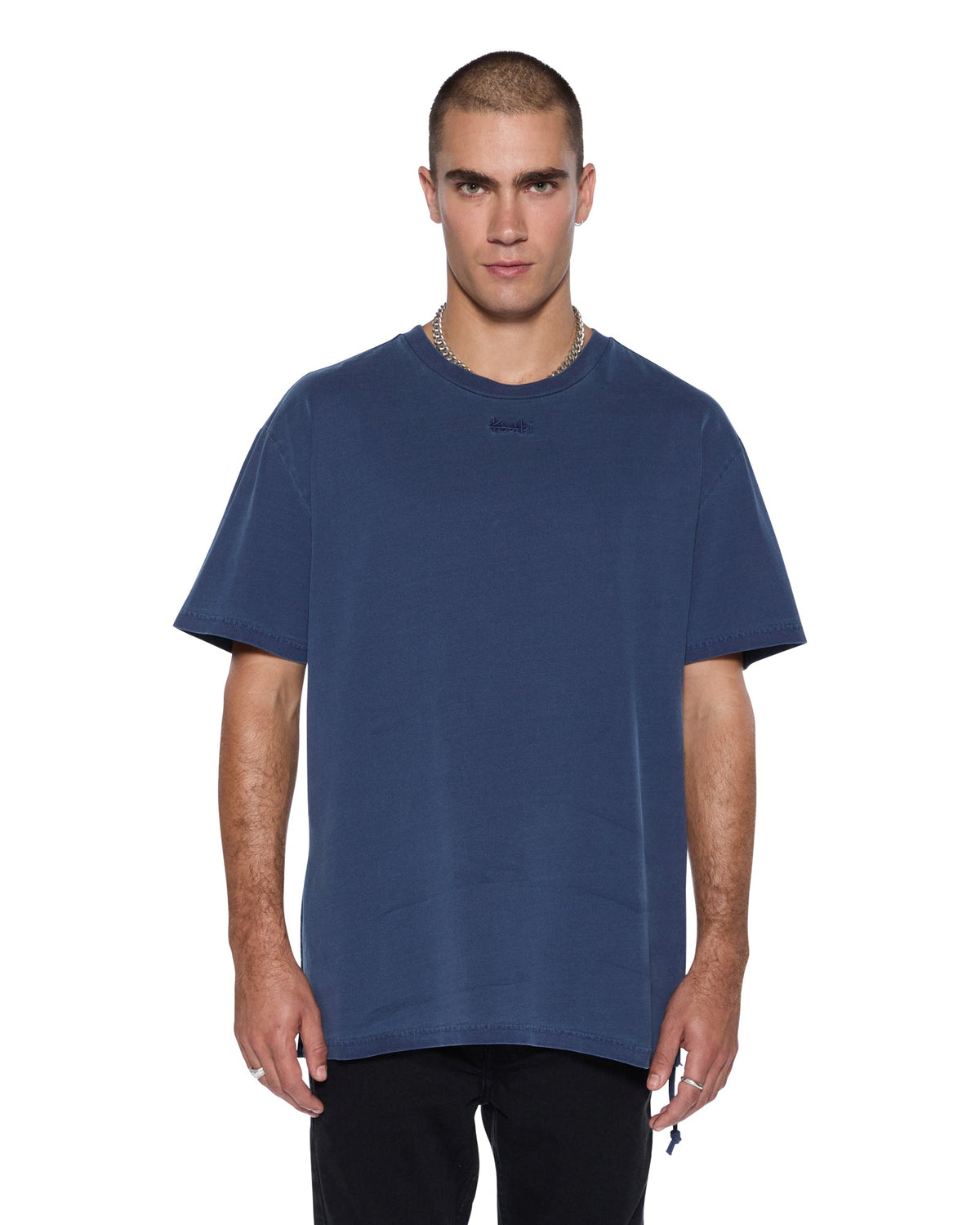 Mens Stitch Up Biggie Ss Tee Deep Oversized Tees - Navy