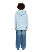 Mens Skript Biggie Hoodie Ice Blue Oversized Fleece - Blue