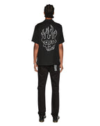 Mens Skull Alley Downtown Ss Shirt Black Regular Shirts - Black And White