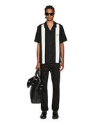 Mens Skull Alley Downtown Ss Shirt Black Regular Shirts - Black And White