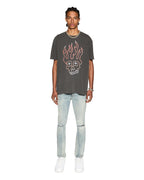 Mens Skull Biggie Ss Tee Faded Black Oversized Tees - Black