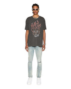 Mens Skull Biggie Ss Tee Faded Black Oversized Tees - Black