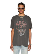 Mens Skull Biggie Ss Tee Faded Black Oversized Tees - Black