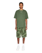 Mens Fugitive Cargo Short Hash Camo Relaxed Walkshorts - Green